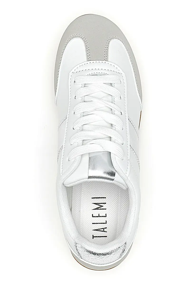 Sneakers Bianche con Banda Laterale Argento TALEMI 24250 miniatura 3
