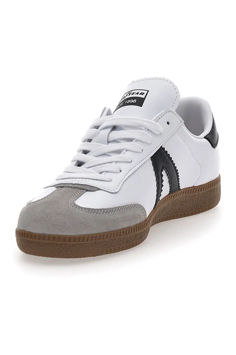 Sneakers Bianche con Bande Nere in Vera Pelle CANGURO GY51001 miniatura 3