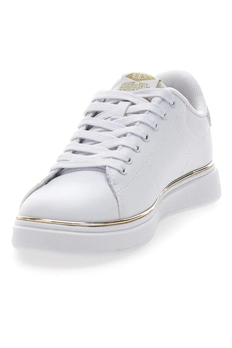 Sneakers Bianche con Bordo Dorato COTTON BELT GTZ 2.0 miniatura 3