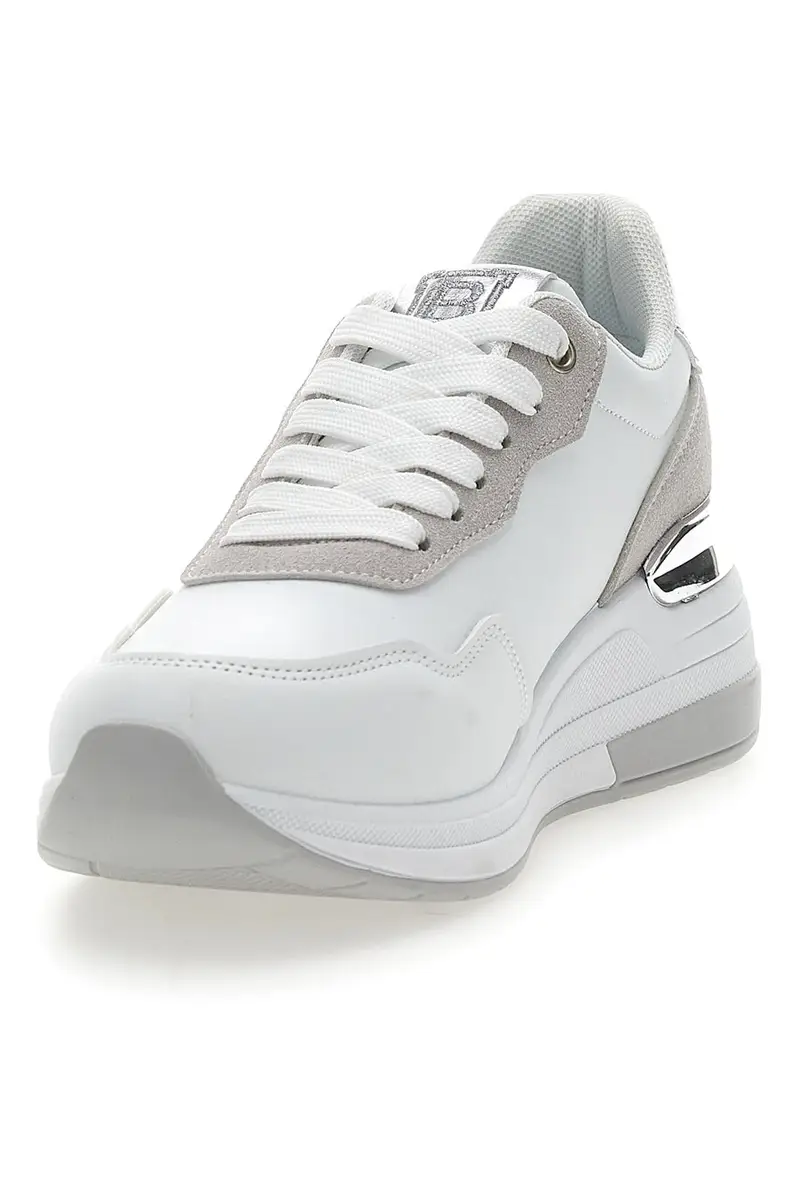 Sneakers Bianche con Dettagli Argentati Laura Biagiotti 8923 miniatura 3
