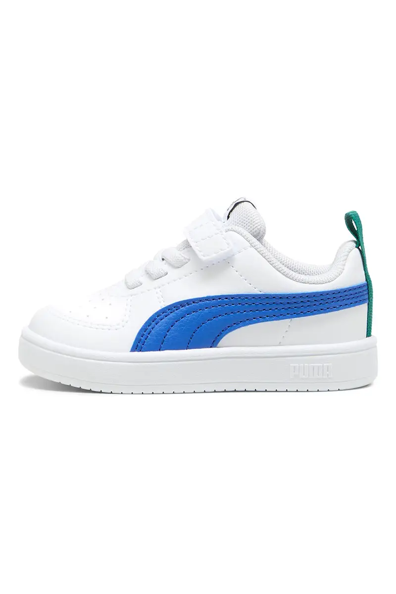 Sneakers bianche con dettagli blu e passante posteriore Puma Rickie AC+ Inf