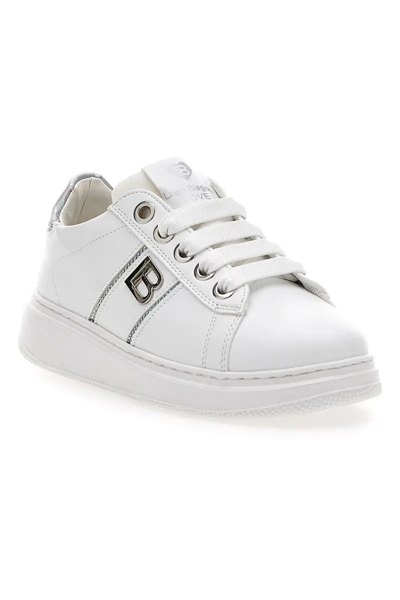 Sneakers Bianche con Dettagli Color Argento Laura Biagiotti 93919389 miniatura 2