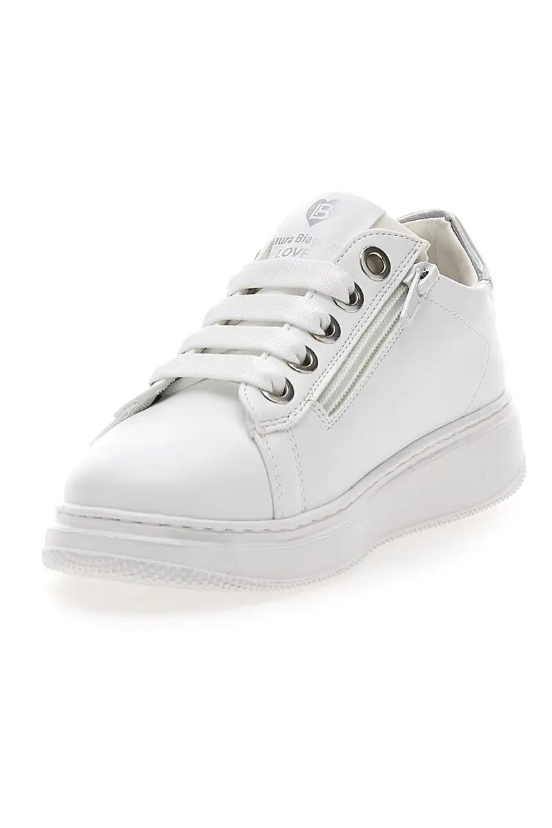 Sneakers Bianche con Dettagli Color Argento Laura Biagiotti 93919389 miniatura 3