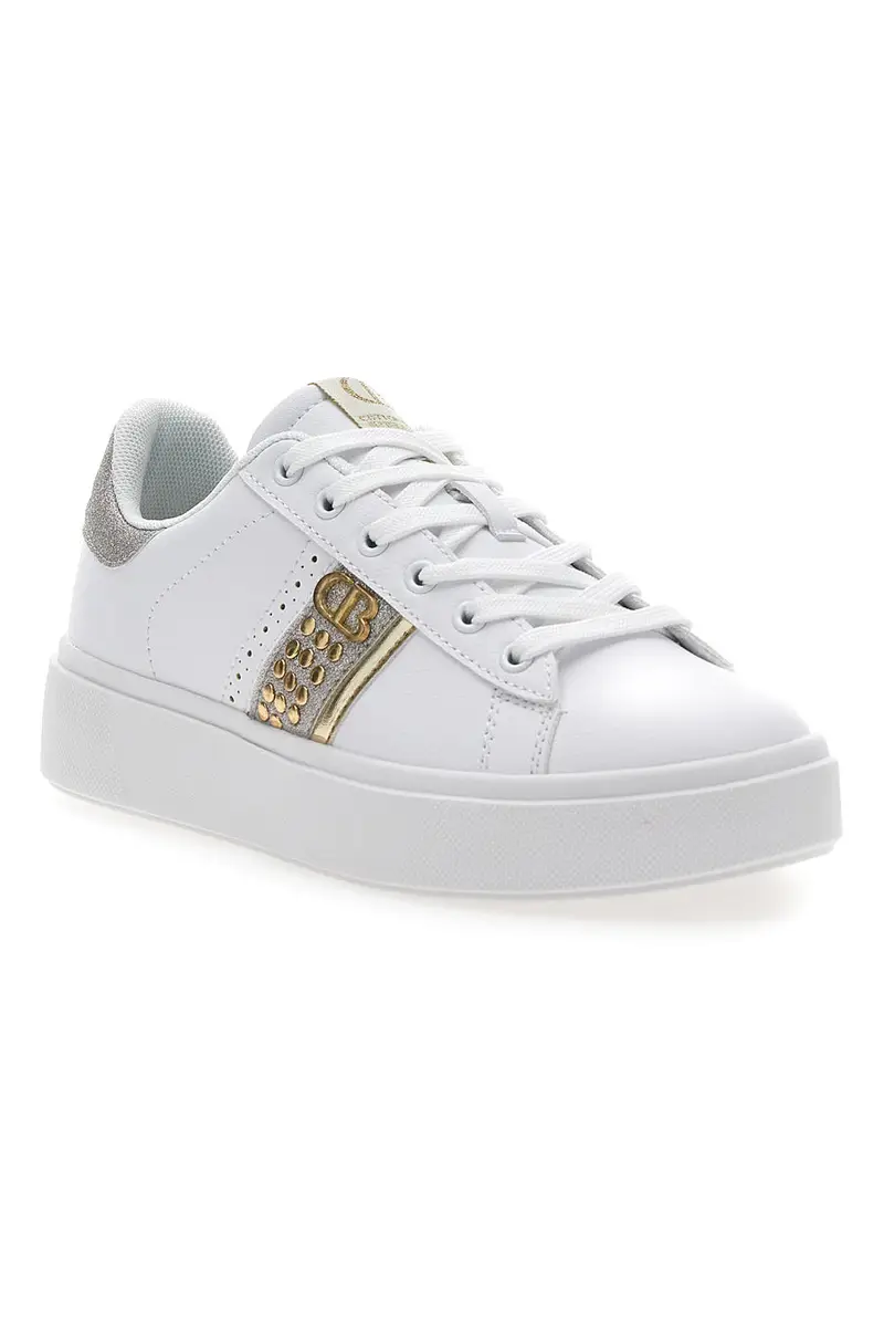 Sneakers Bianche con Dettagli Dorati COTTON BELT ANNUNZIATA LTH miniatura 2