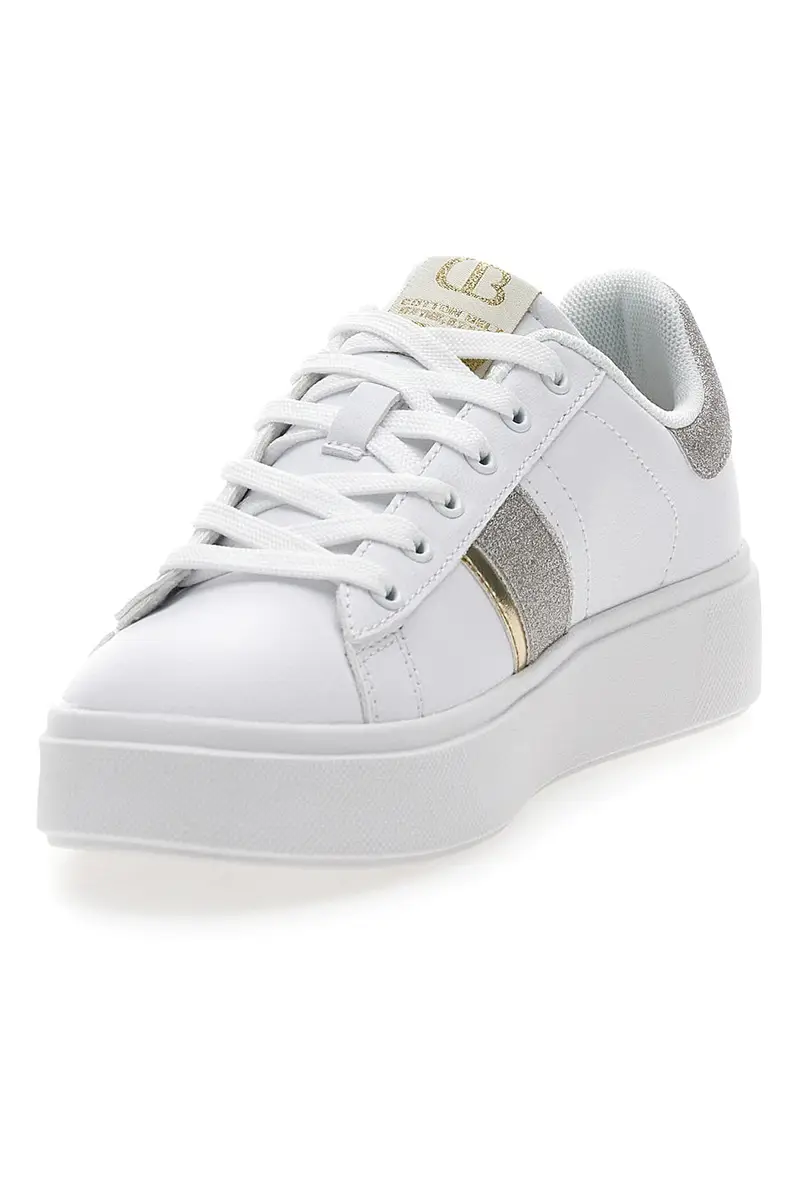 Sneakers Bianche con Dettagli Dorati COTTON BELT ANNUNZIATA LTH miniatura 3