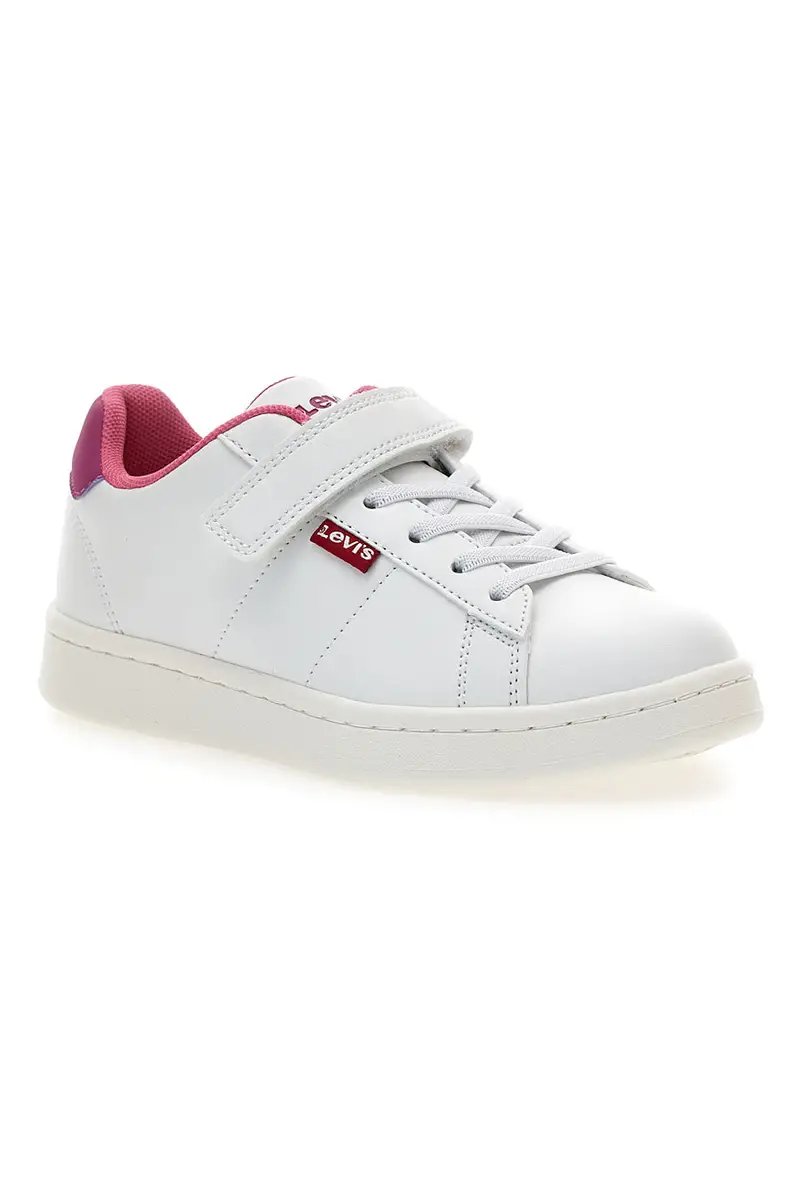 Sneakers bianche con dettagli fucsia Levi's Bell JR miniatura 2
