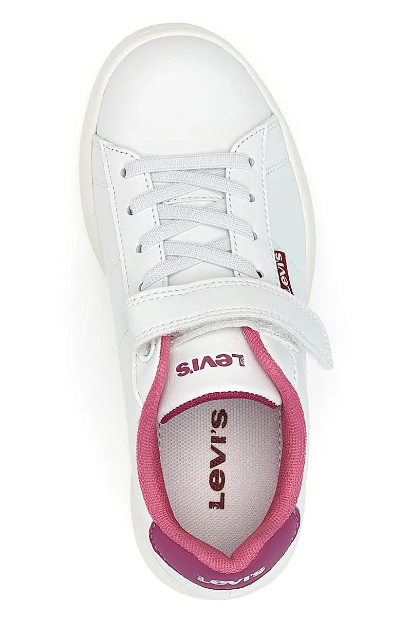 Sneakers bianche con dettagli fucsia Levi's Bell JR miniatura 3