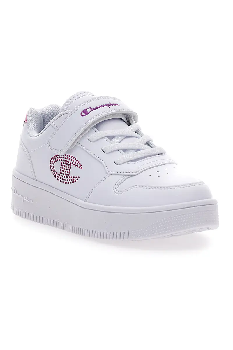 Sneakers Bianche con dettagli Rosa CHAMPION RD18 PLATFORM GLITTER G PS miniatura 2