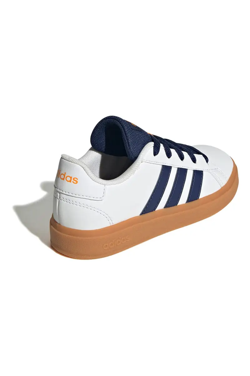 Sneakers Bianche con Lacci e Bande Laterali Blu Adidas GRAND COURT 2.0 K miniatura 3