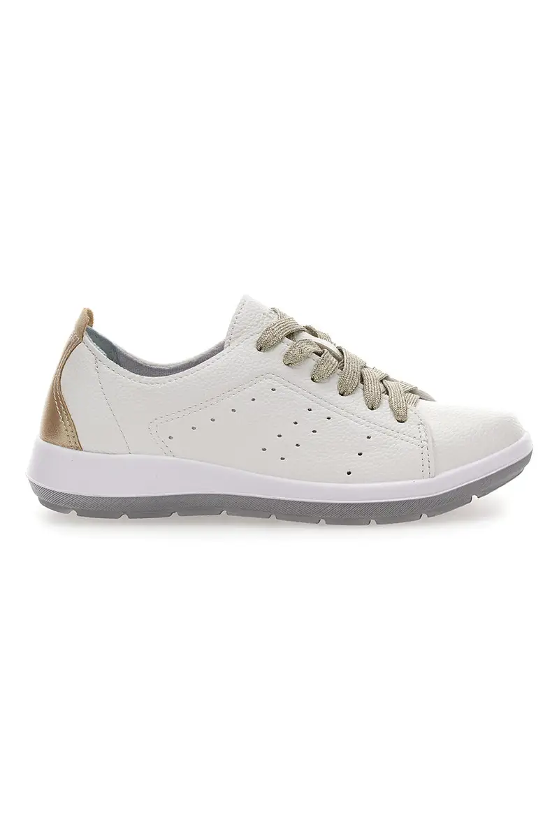 Sneakers Bianche con Lacci Platino INBLU 51 WG