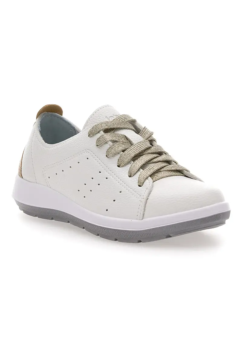 Sneakers Bianche con Lacci Platino INBLU 51 WG miniatura 2