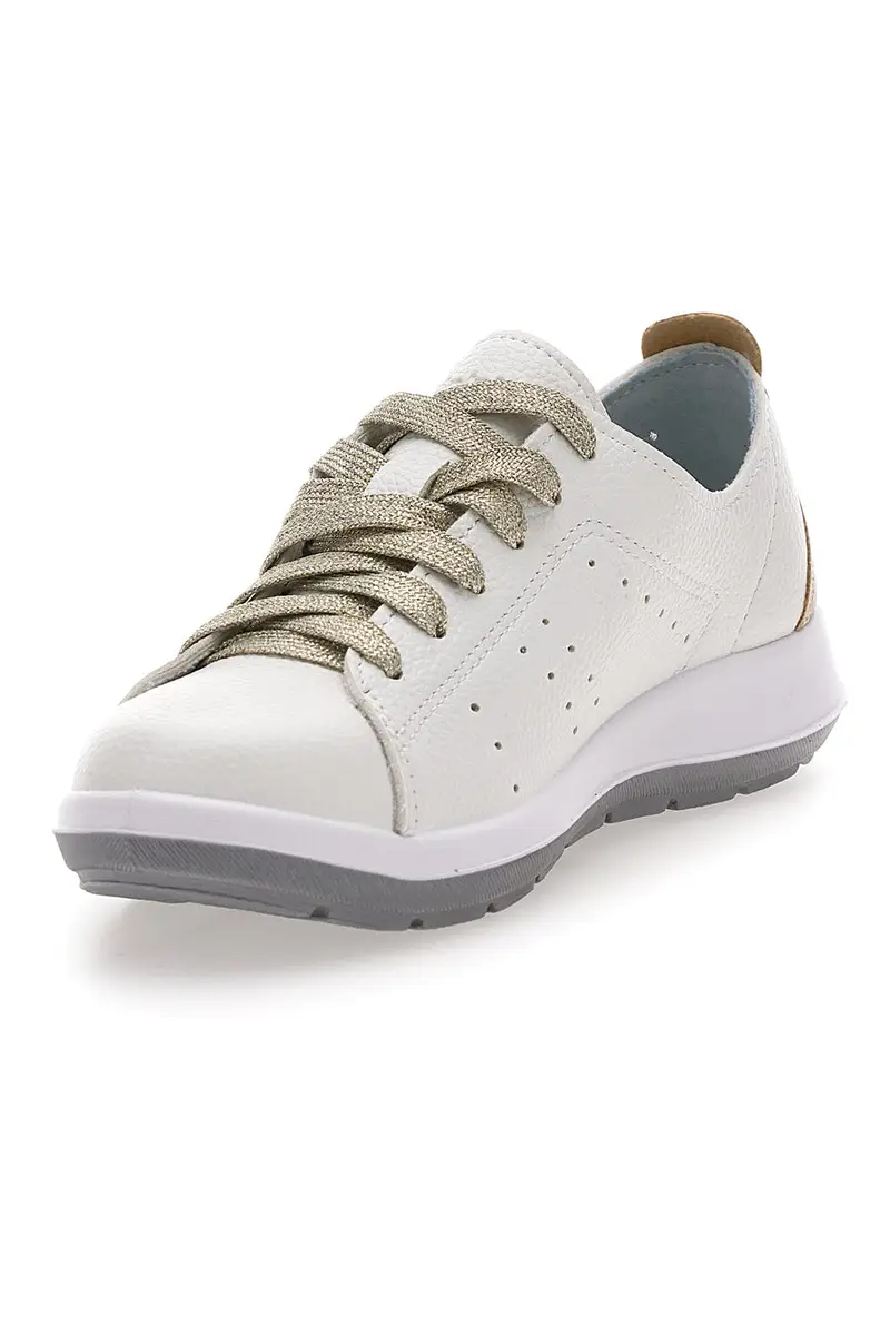 Sneakers Bianche con Lacci Platino INBLU 51 WG miniatura 3