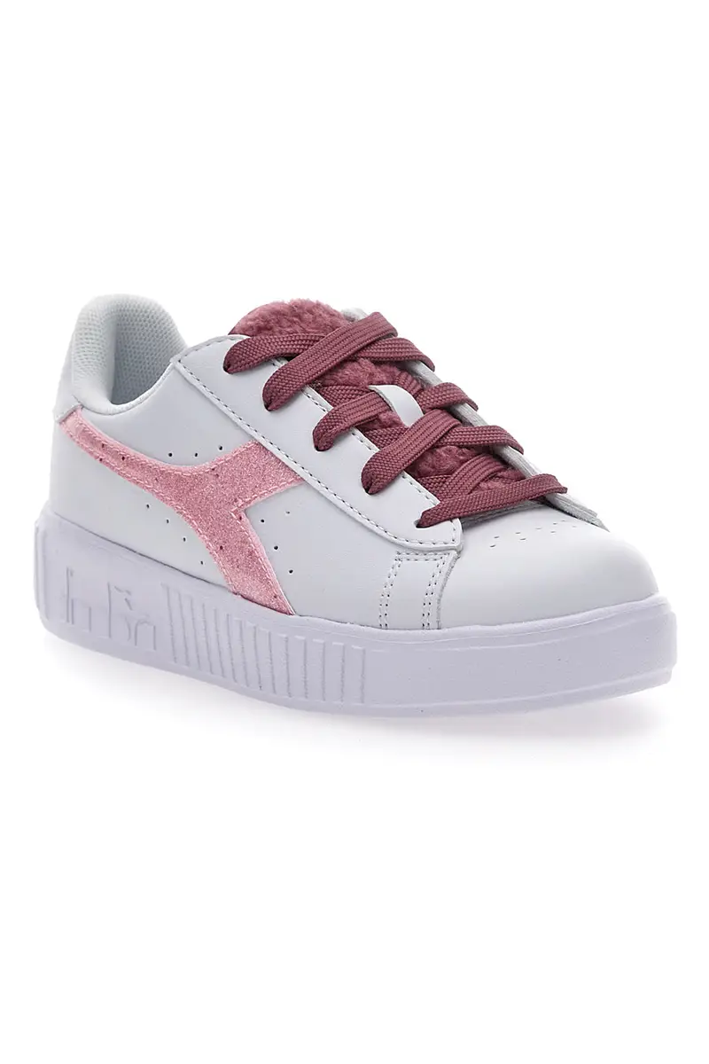 Sneakers bianche con lacci rossi DIADORA GAME STEP P PS FLUFFY miniatura 2