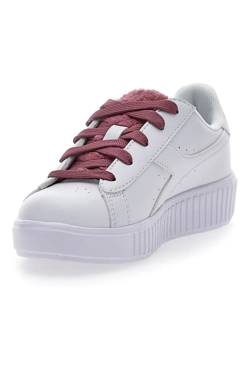 Sneakers bianche con lacci rossi DIADORA GAME STEP P PS FLUFFY miniatura 3