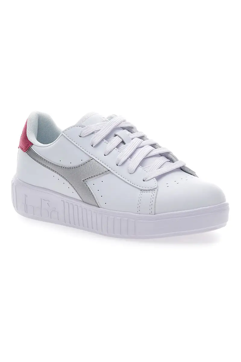 Sneakers Bianche con Logo Argento DIADORA GAME STEP METAL GS miniatura 2