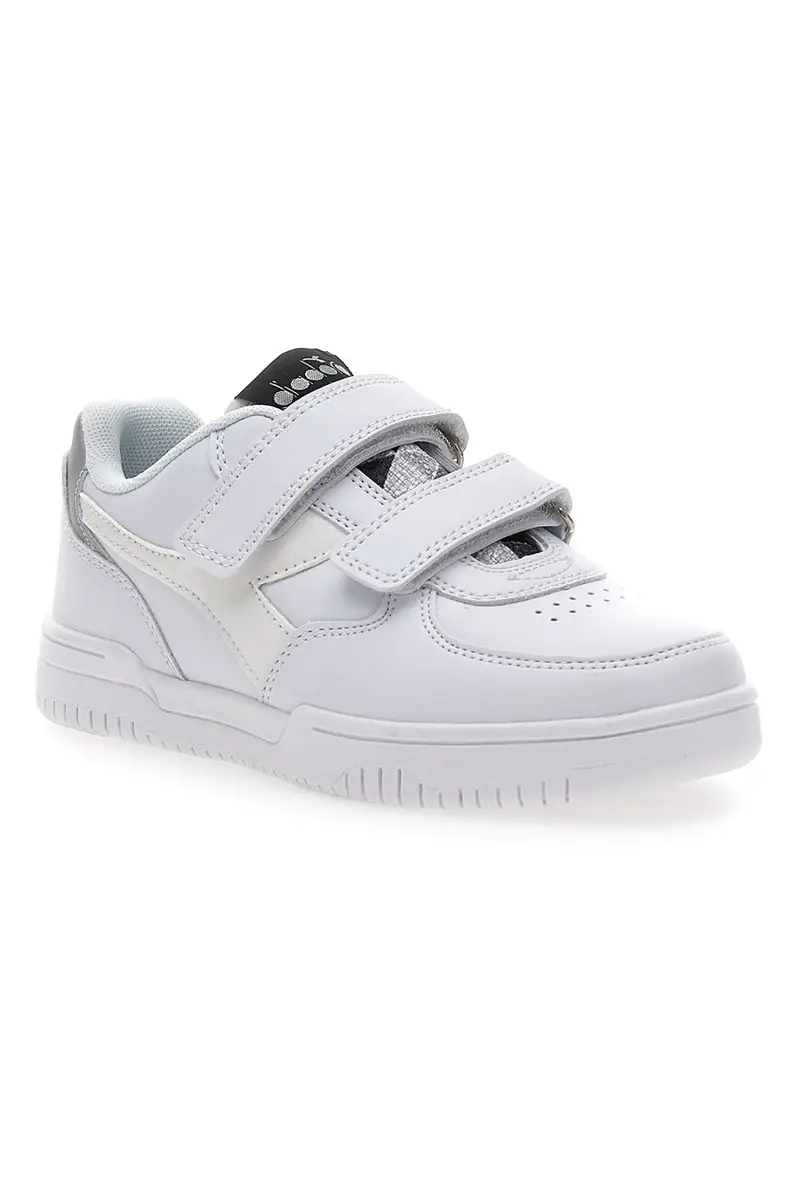 Sneakers Bianche con Logo Argento e Strappi DIADORA RAPTOR LOW SPOTTED PS miniatura 2