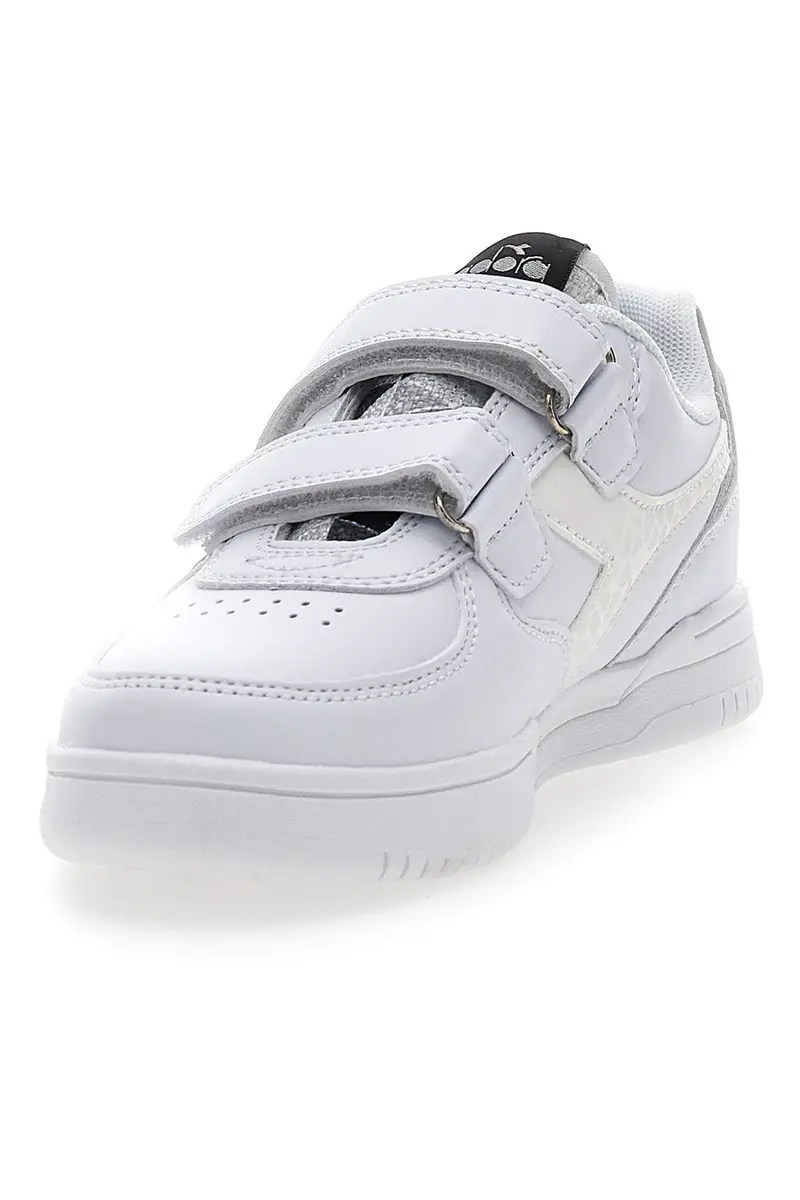 Sneakers Bianche con Logo Argento e Strappi DIADORA RAPTOR LOW SPOTTED PS miniatura 3