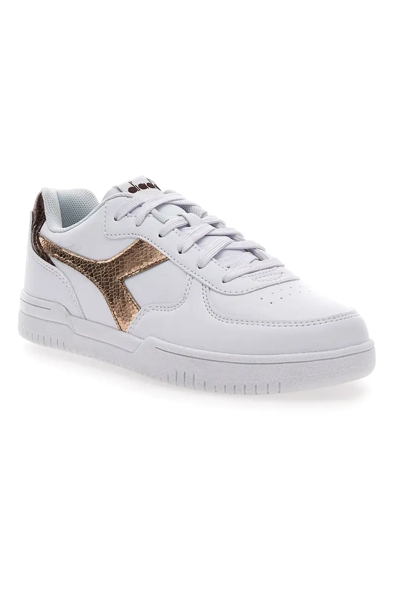 Sneakers Bianche con logo dorato DIADORA RAPTOR LOW CRYSTAL WN miniatura 2