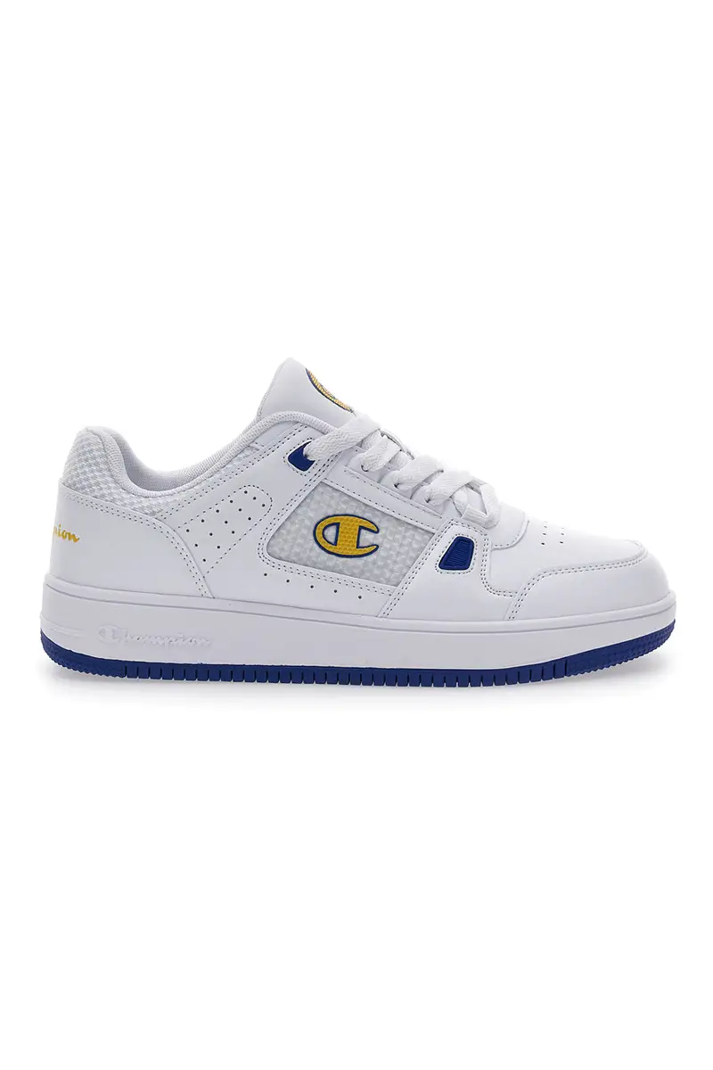 Sneakers Bianche Con Logo Giallo Champion Rebound Summerized Low