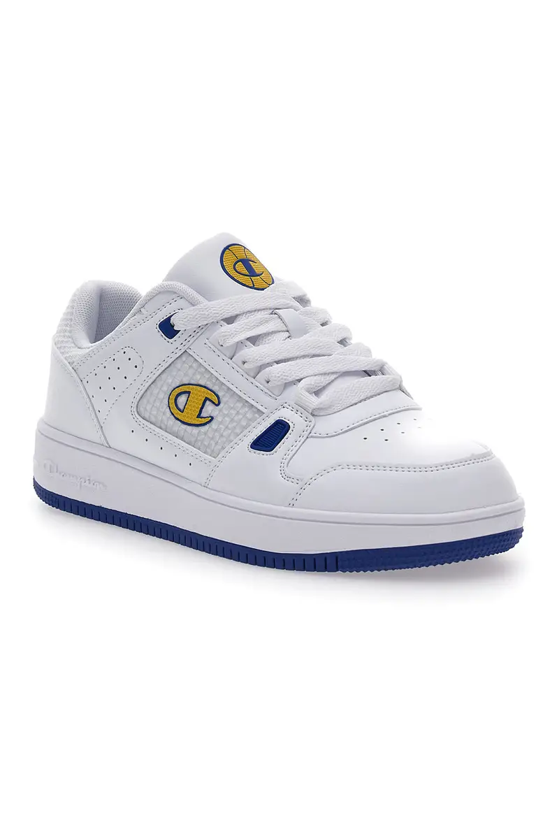 Sneakers Bianche Con Logo Giallo Champion Rebound Summerized Low miniatura 2