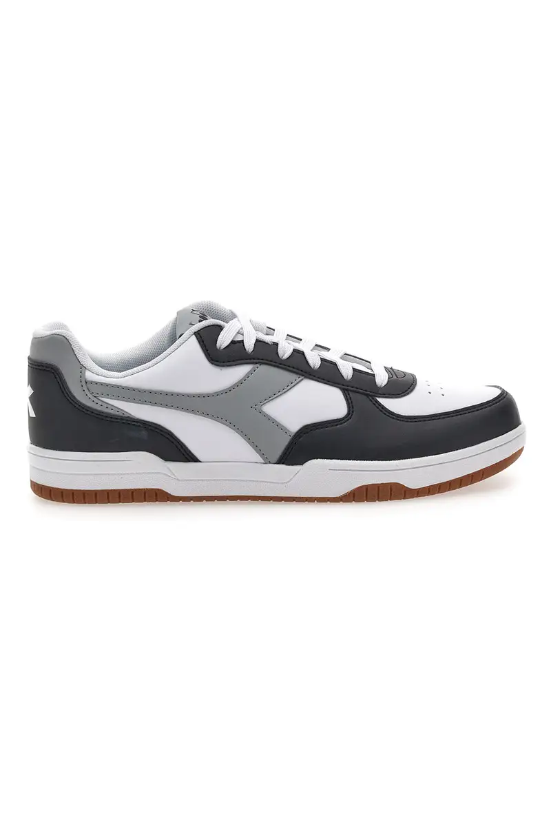 Sneakers Bianche con logo Grigio e Dettagli Neri DIADORA RAPTOR LOW