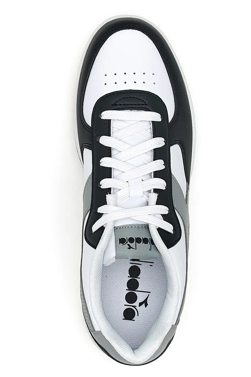 Sneakers Bianche con logo Grigio e Dettagli Neri DIADORA RAPTOR LOW miniatura 3