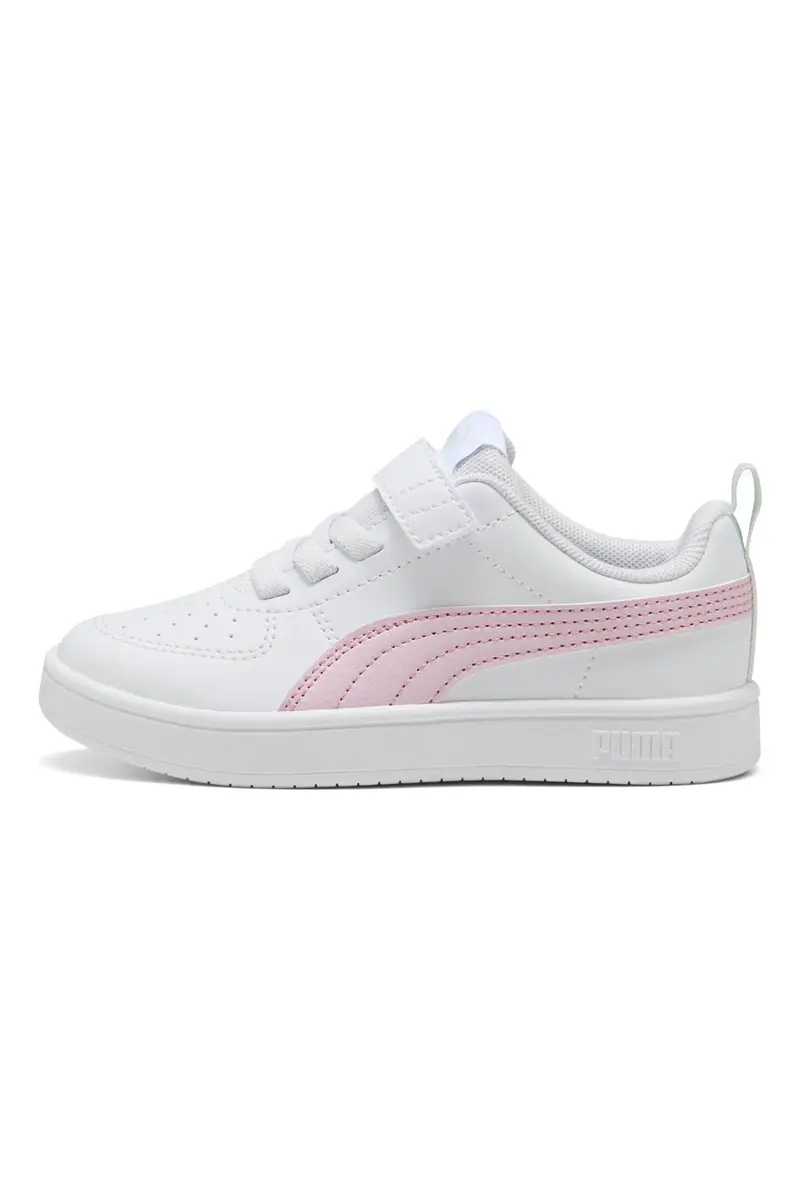 Sneakers Bianche con Logo Laterale Rosa e Velcro Puma RICKIE AC+PS