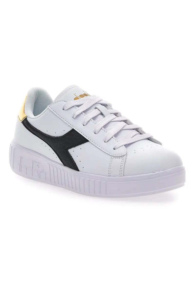 Sneakers Bianche con Logo Nero e Oro DIADORA GAME STEP SKIN GS miniatura 2