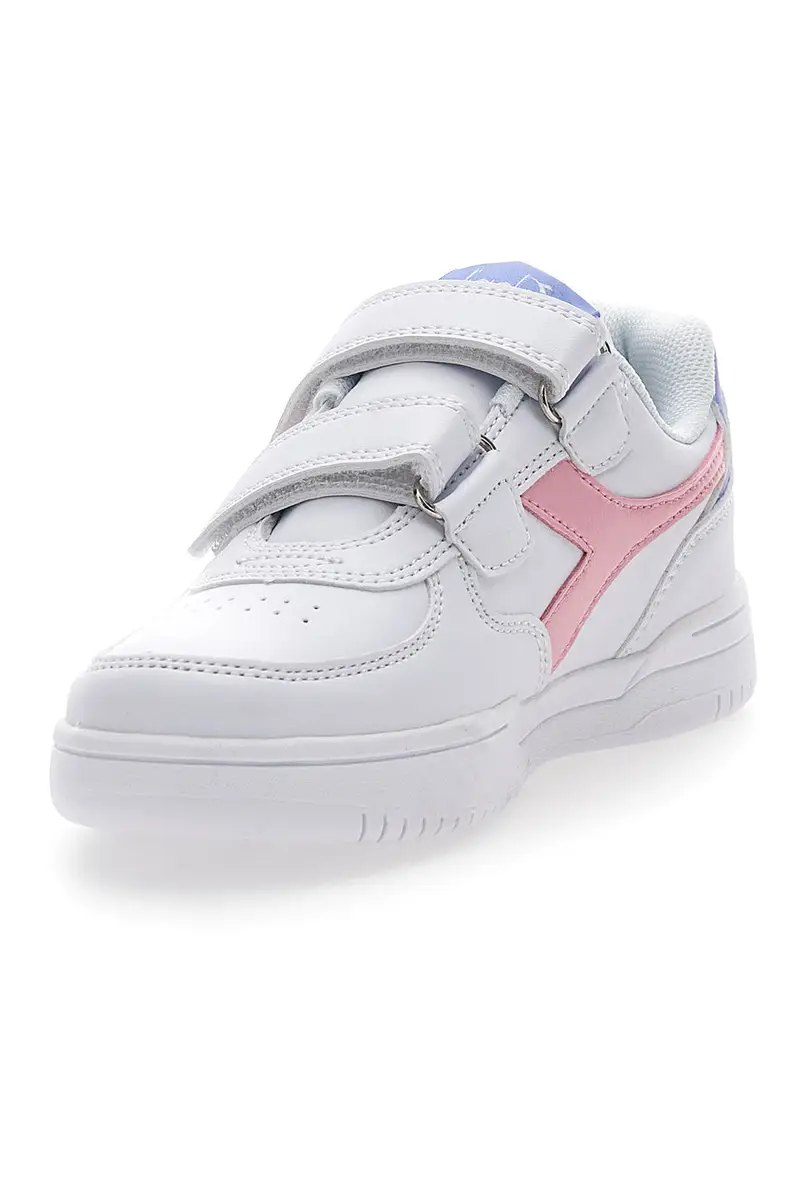 Sneakers Bianche con Logo Rosa Diadora Raptor Low Ps miniatura 3