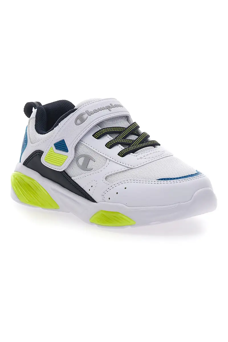 Sneakers Bianche con Luci e Dettagli Blu e Verdi CHAMPION WAVE B PS miniatura 3