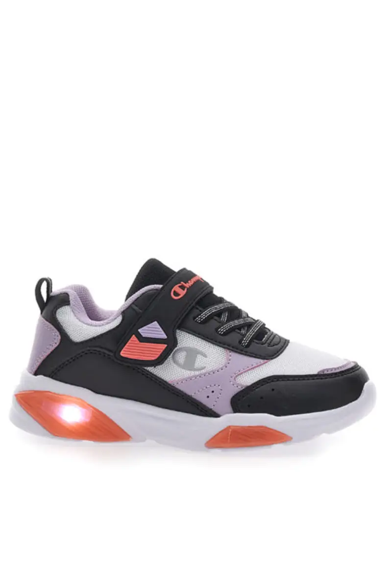 Sneakers Bianche Con Luci e Dettagli Neri e Lilla CHAMPION WAVE B PS