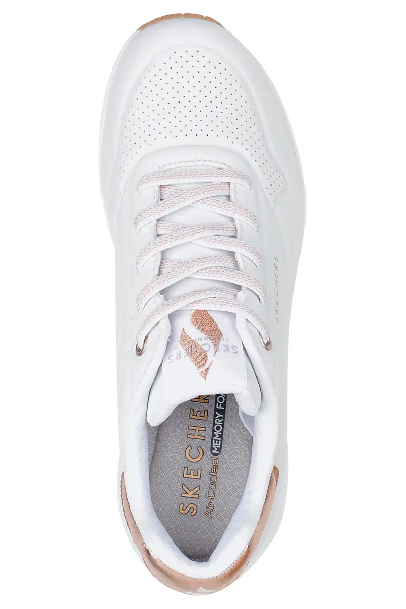 Sneakers Bianche Con Pianta Larga Skechers Street Uno Shimmer Away miniatura 3