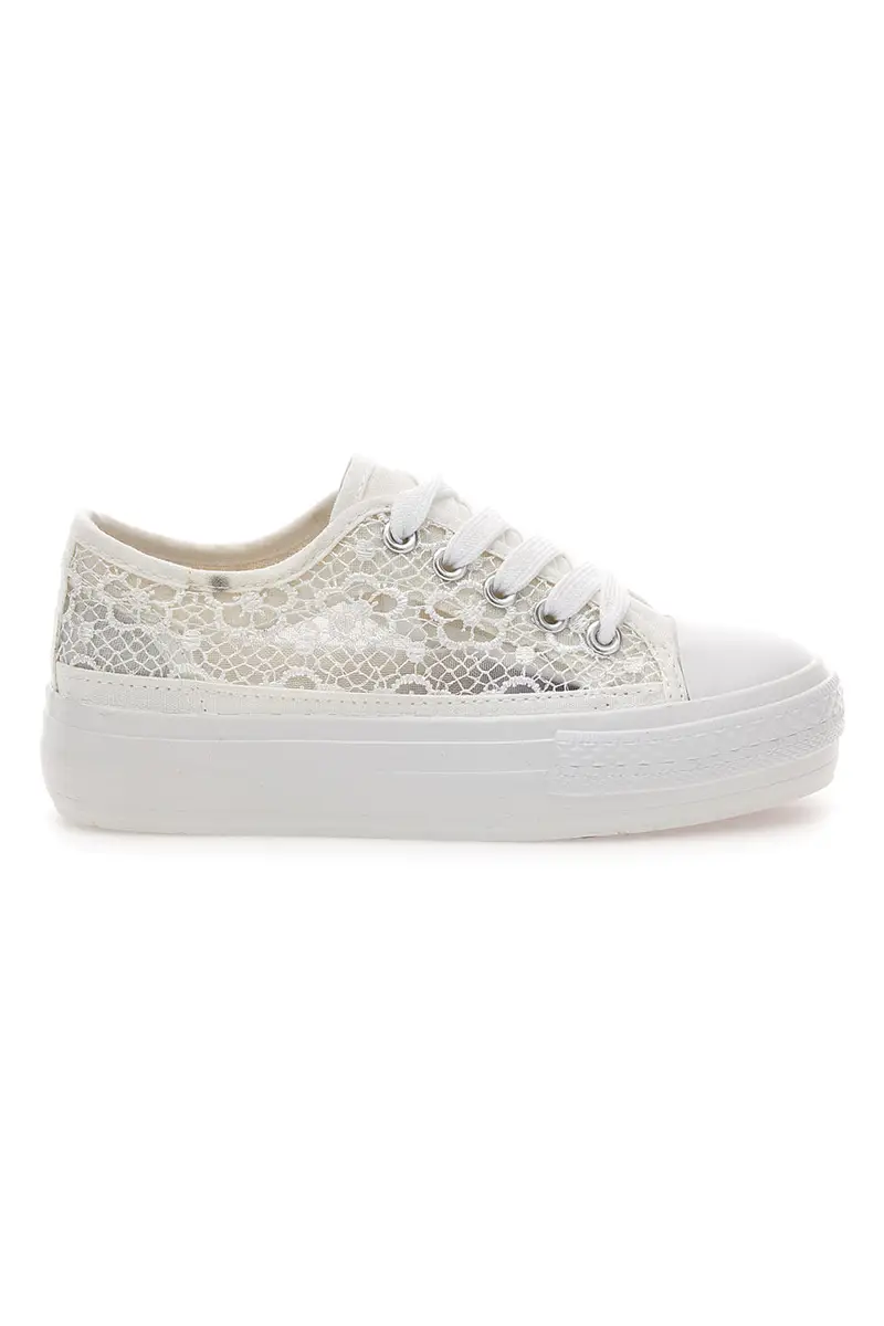 Sneakers bianche con pizzo suola flatform ENERGY E111