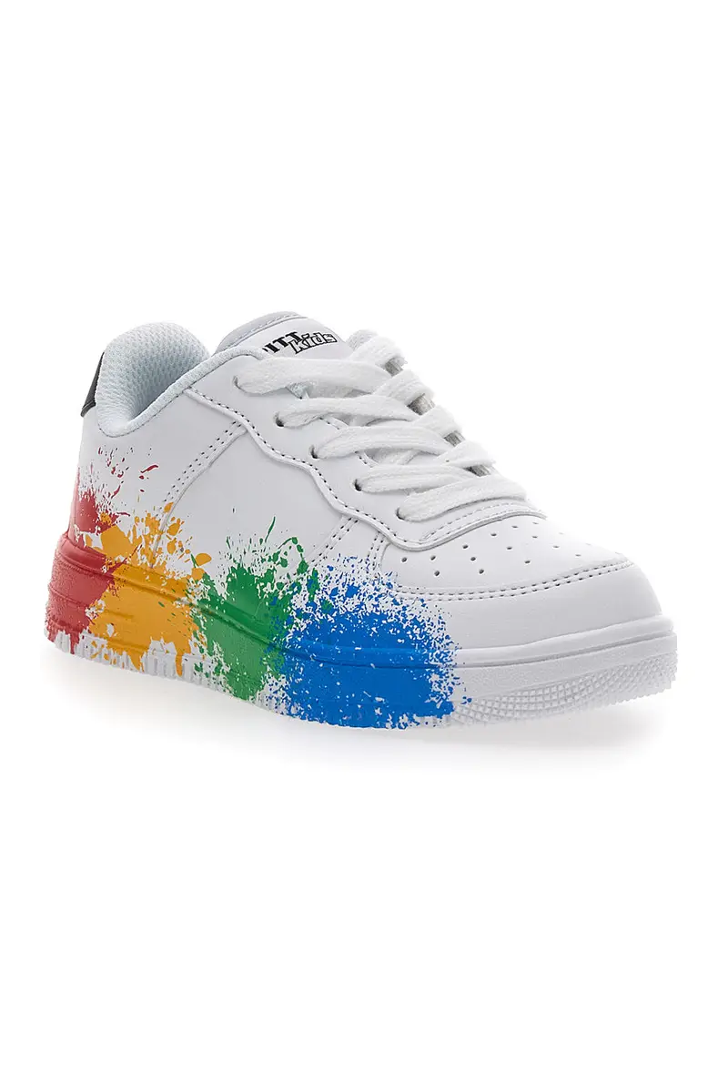 Sneakers Bianche Con Stampa Colorata Pitt Kids 191562 miniatura 2