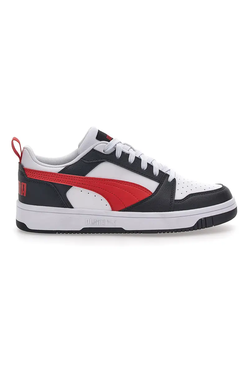 Sneakers Bianche Con Stringa Rossa Laterale Puma Rebound V6 LO JR