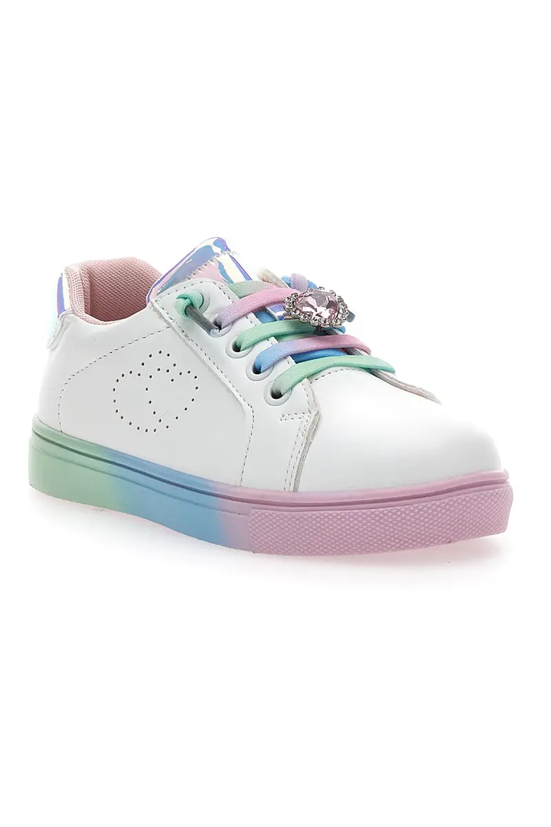 Sneakers Bianche con Suola e Lacci Multicolor GRAZIE GIRL 134353 miniatura 2