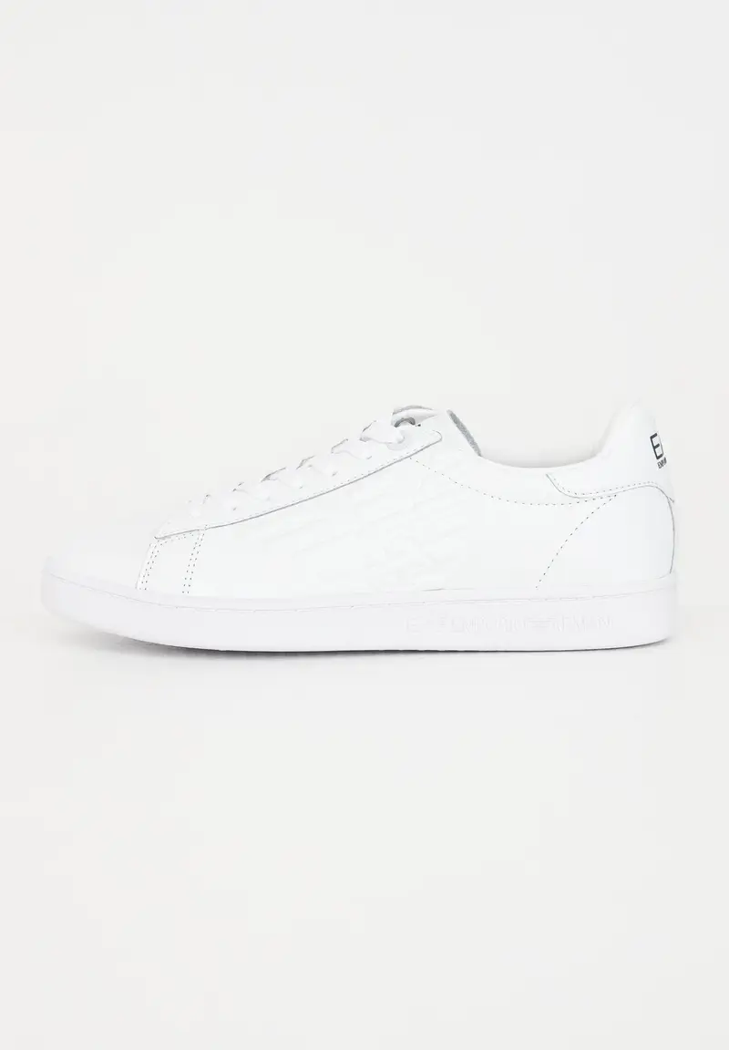 Sneakers bianche da uomo con logo impresso