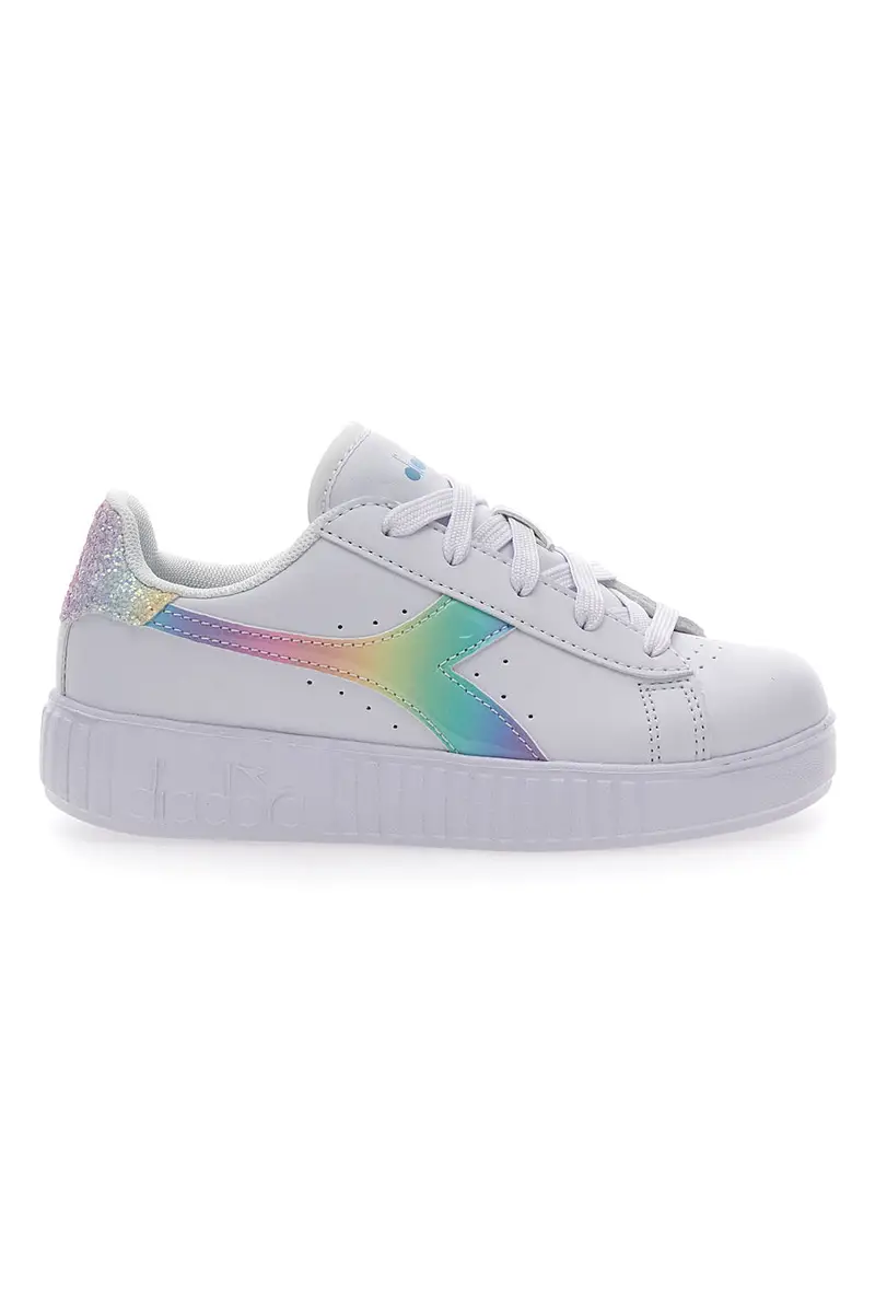 Sneakers Bianche e Arcobaleno Diadora Game Step PS