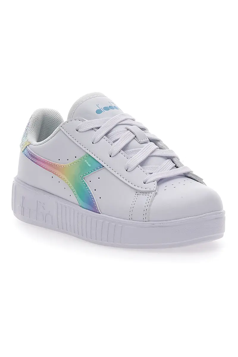 Sneakers Bianche e Arcobaleno Diadora Game Step PS miniatura 2