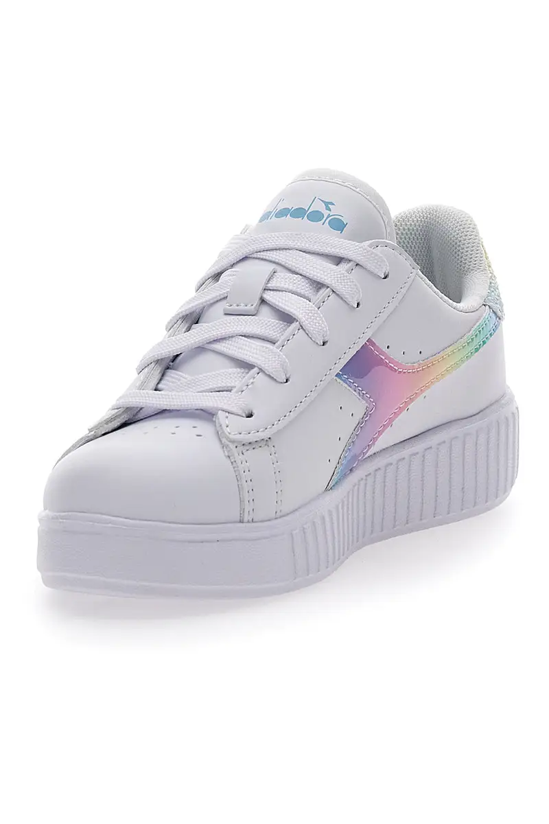 Sneakers Bianche e Arcobaleno Diadora Game Step PS miniatura 3