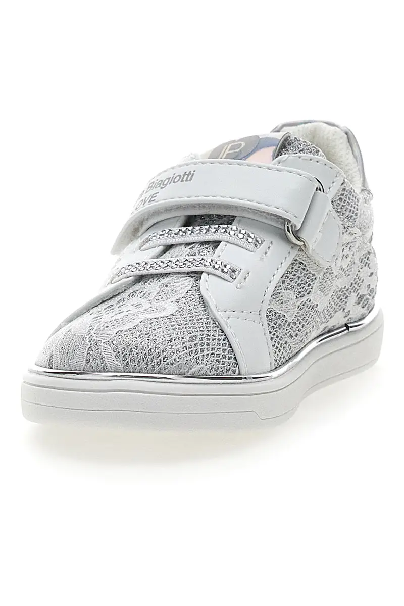 Sneakers Bianche e Argento con Velcro LAURA BIAGIOTTI AG17132 miniatura 3