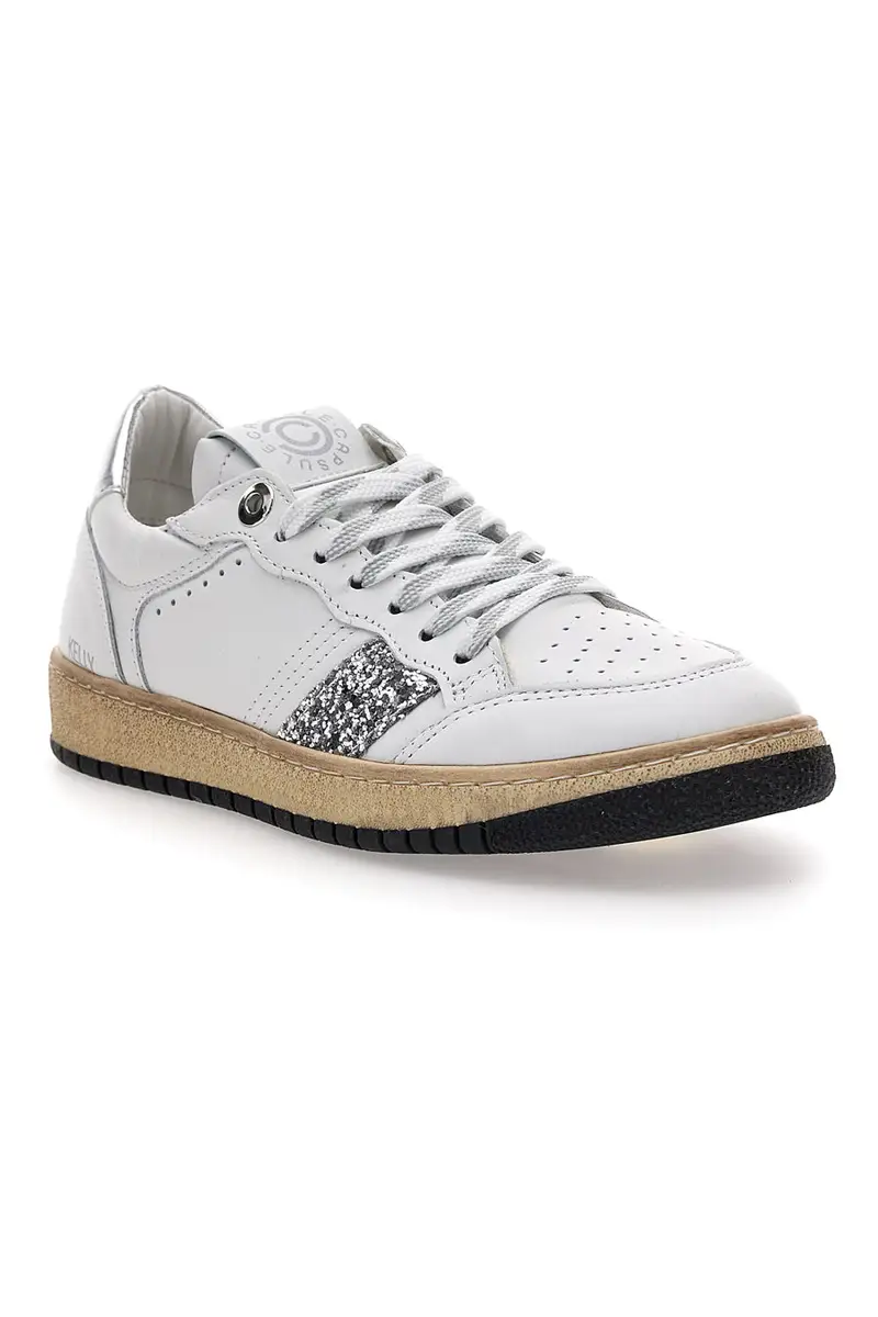 Sneakers bianche e argento in pelle con dettagli glitter Pittarello Capsule Kelly miniatura 2