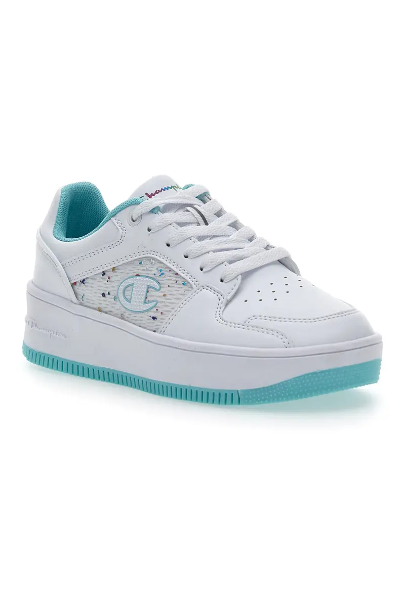 Sneakers Bianche e Azzurre Champion Rebound Platform Abstract G PS miniatura 2
