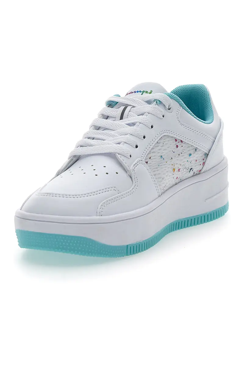 Sneakers Bianche e Azzurre Champion Rebound Platform Abstract G PS miniatura 3