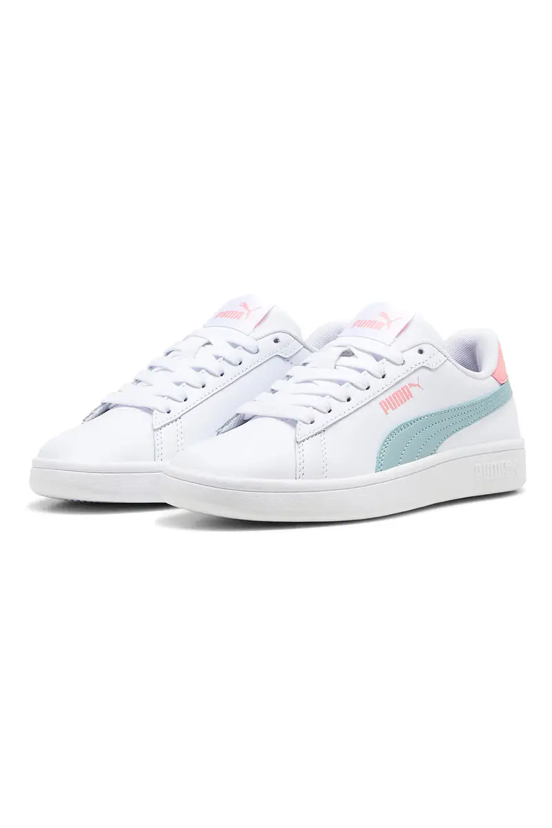 Sneakers Bianche e Azzurre Puma Smash 3.0 L Jr miniatura 2
