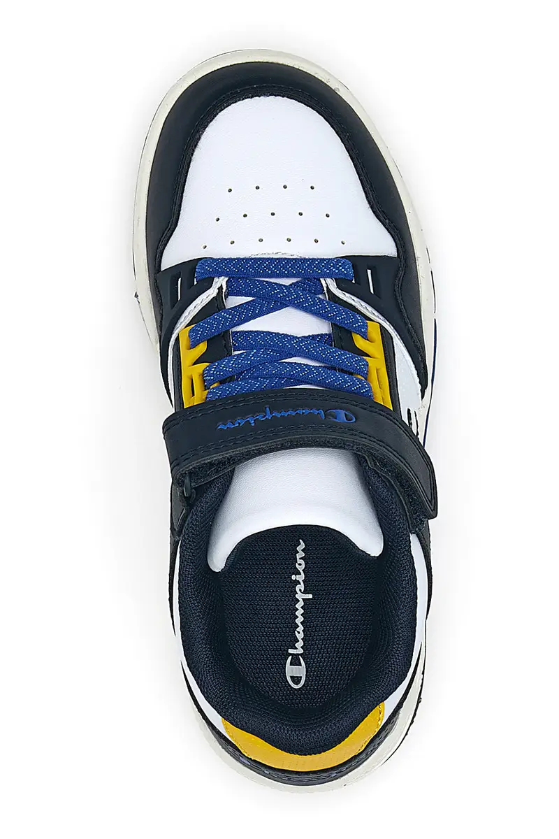 Sneakers bianche e blu con dettagli gialli Champion RD18 Heritage Evolve B PS miniatura 3