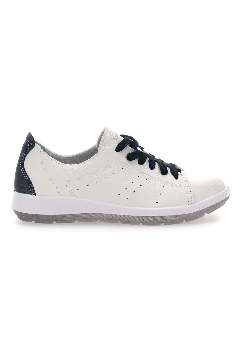 Sneakers Bianche e Blu Con Sottopiede in Vera Pelle Inblu 51 Wg