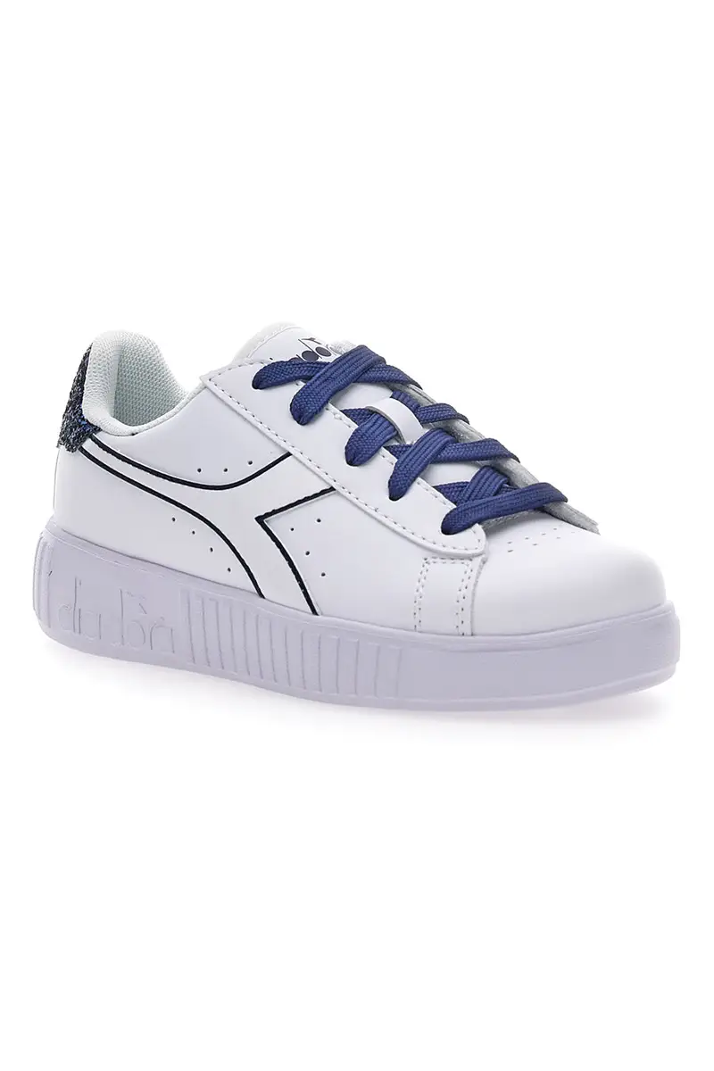 Sneakers Bianche e Blu Diadora Game Step P Sparkly Ps miniatura 2