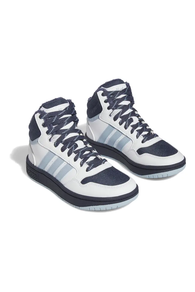 Sneakers Bianche e Blu Mid-Cut Adidas Hoops Mid 3 K miniatura 2