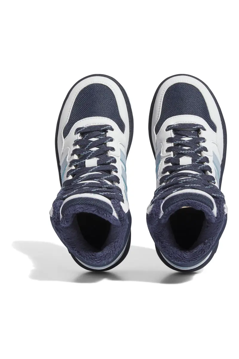 Sneakers Bianche e Blu Mid-Cut Adidas Hoops Mid 3 K miniatura 3